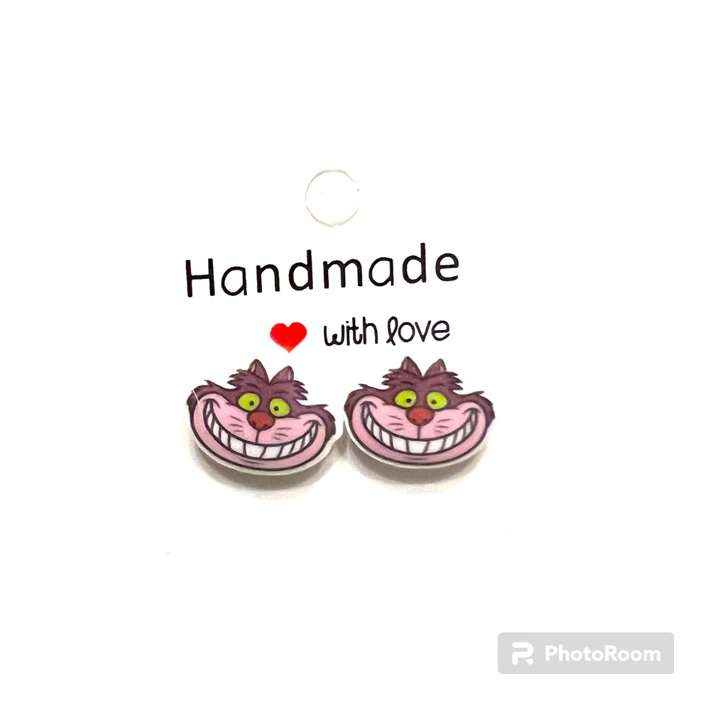 Cheshire Cat from Alice and Wonder land earrings.